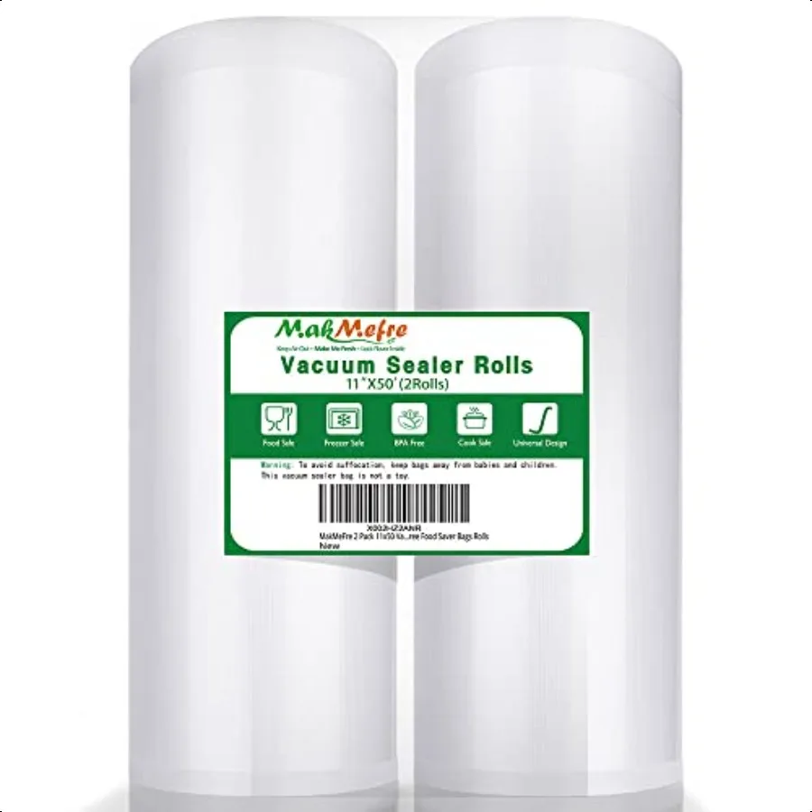 

2 Pack 11x50 Vacuum Sealer Bags Rolls for FoodCommercial Grade BPA Free Puncture Prevention Great for Sous Vide Cooking