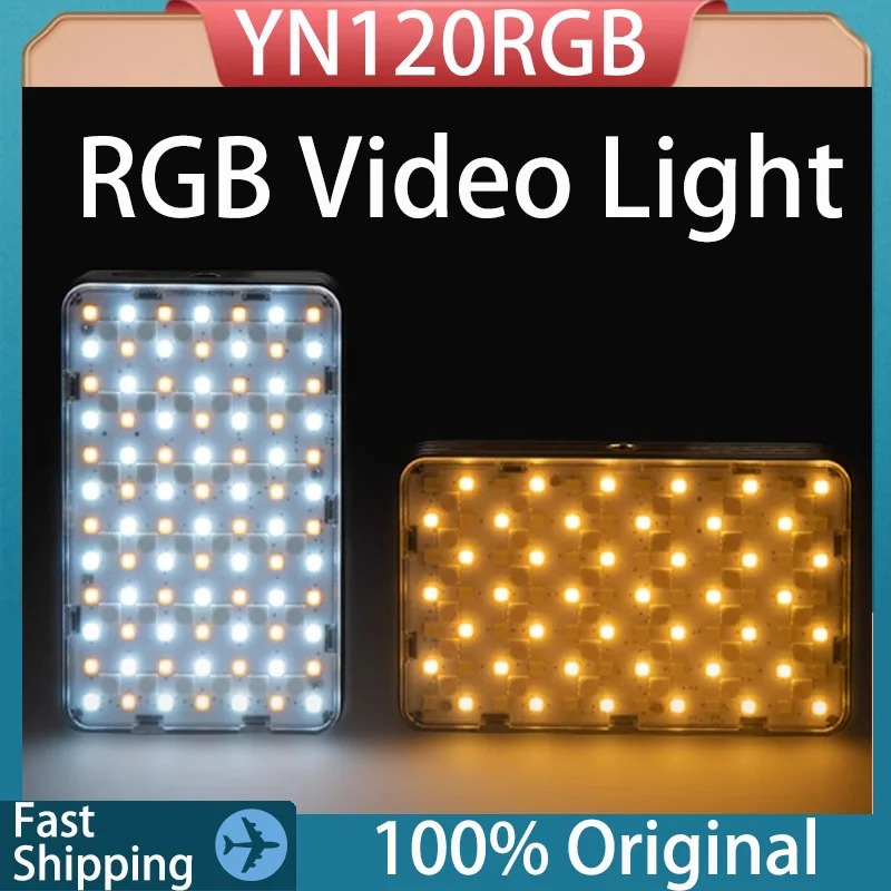 Original YONGNUO YN120 RGB Video Light Full Color 2500K-9900K On-Camera Light Camera Portable Pocket Photo Vlog Live Fill Light