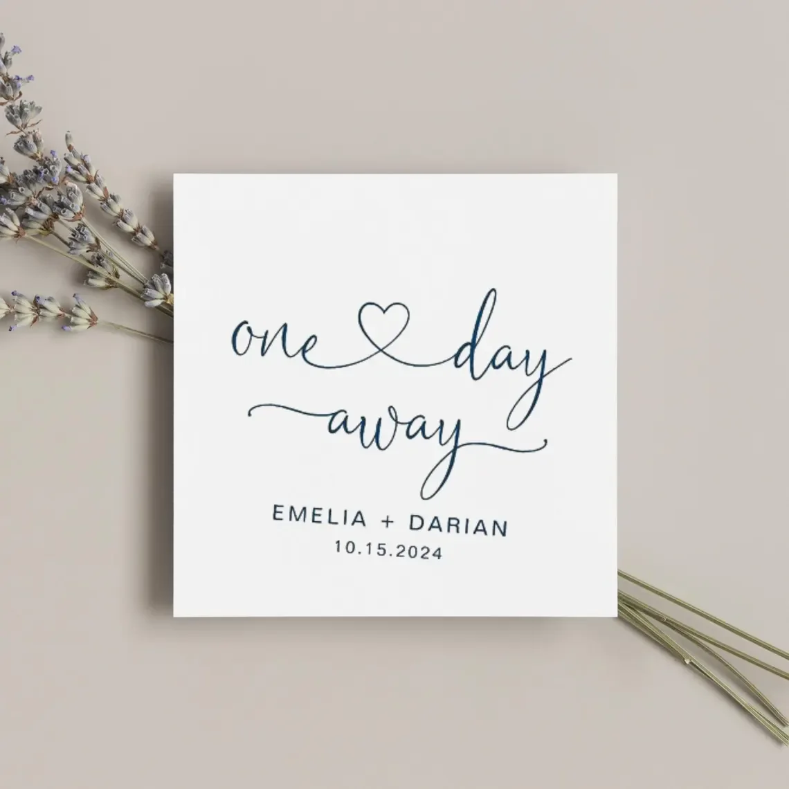 

One Dat Way Cocktail Napkins, Personalized Wedding Cocktail Napkins, Engagement Party, Anniversary, Custom Napkins, Rehearsal, D