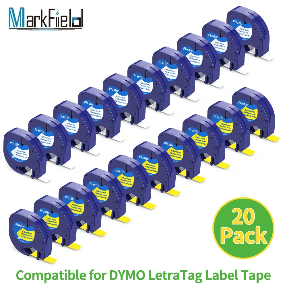 91331 91201 91222 91202 Compatible for Dymo Letratag Cartridge 12mm Plastic Label Tape for LetraTag LT-100H Labelmaker 200B QX50