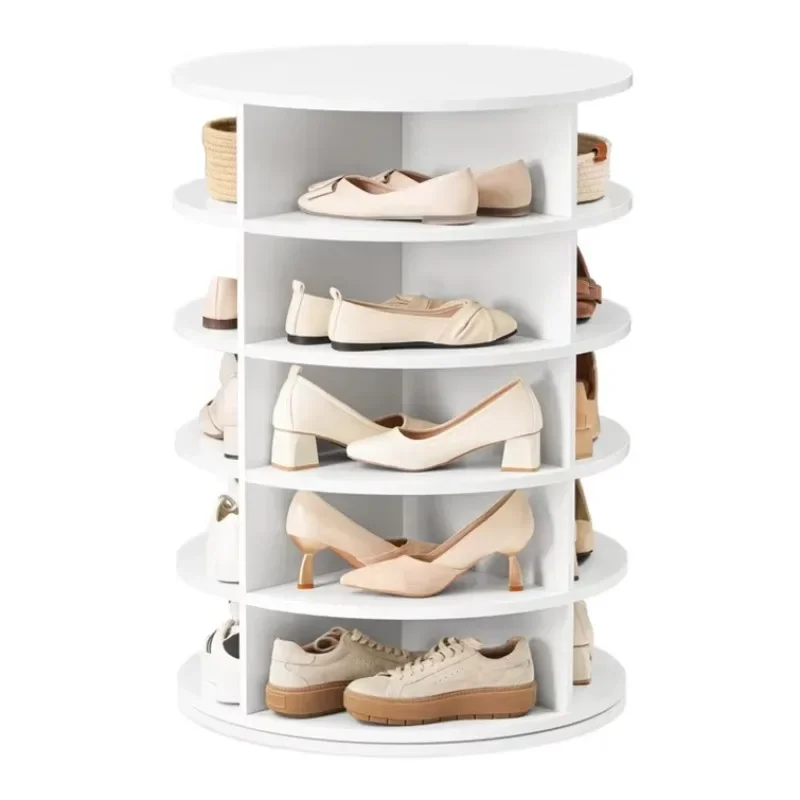 OEM Vietnam Furniture High Quality Modern Design 360 Rotating Shoe Cabinet with 5-Tiers and 20 Pairs For Living Room Bedroom