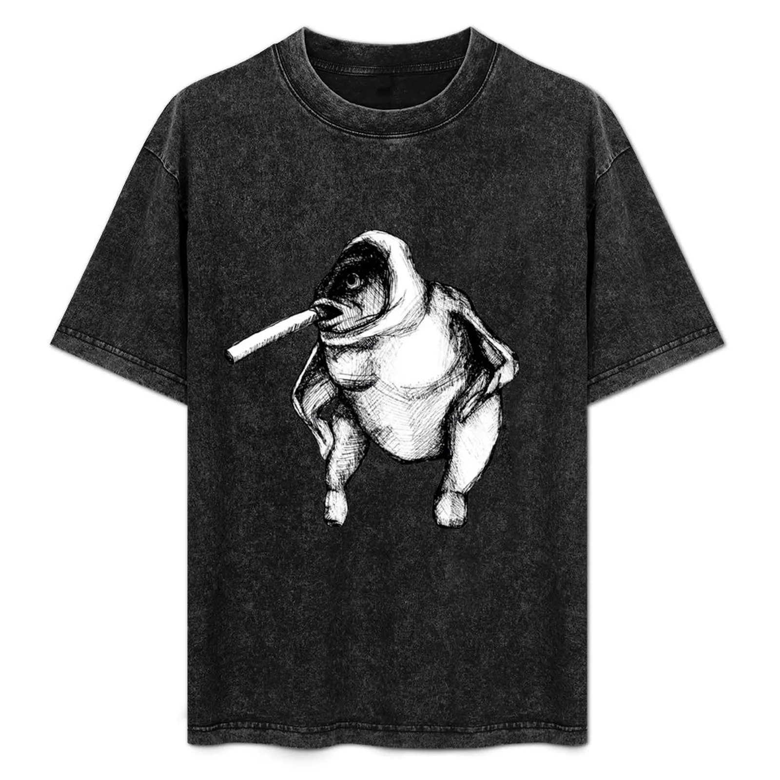 

Fish in a Chicken Smoking a Cigarette T-Shirt plus size tops man t shirt tops summer tops sweat shirts, men