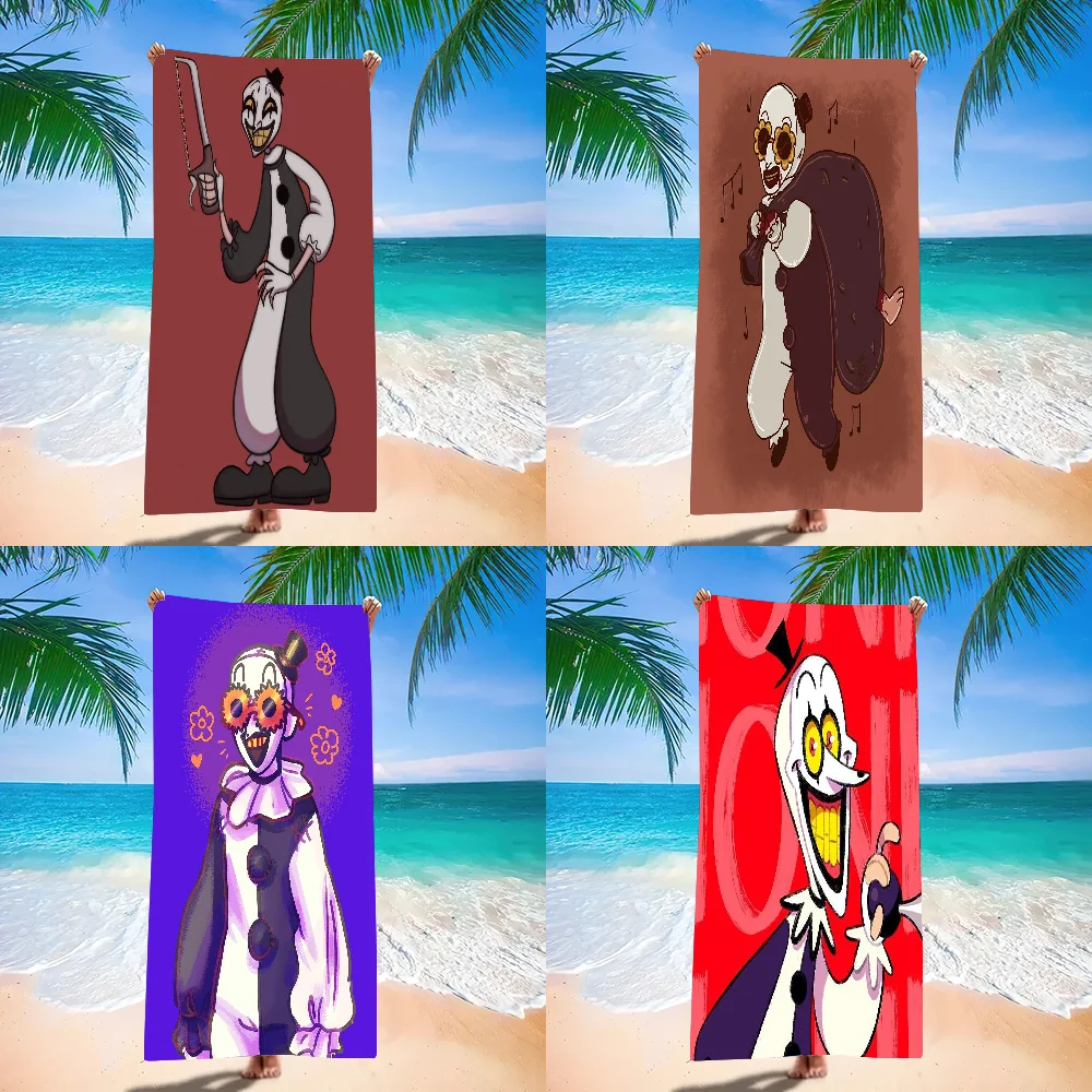 

H-Horror movie Terrifier 3 Towel Beach Towel Large Size Outdoor Travel Camping Absorbent toallas Towels Summer Swimming