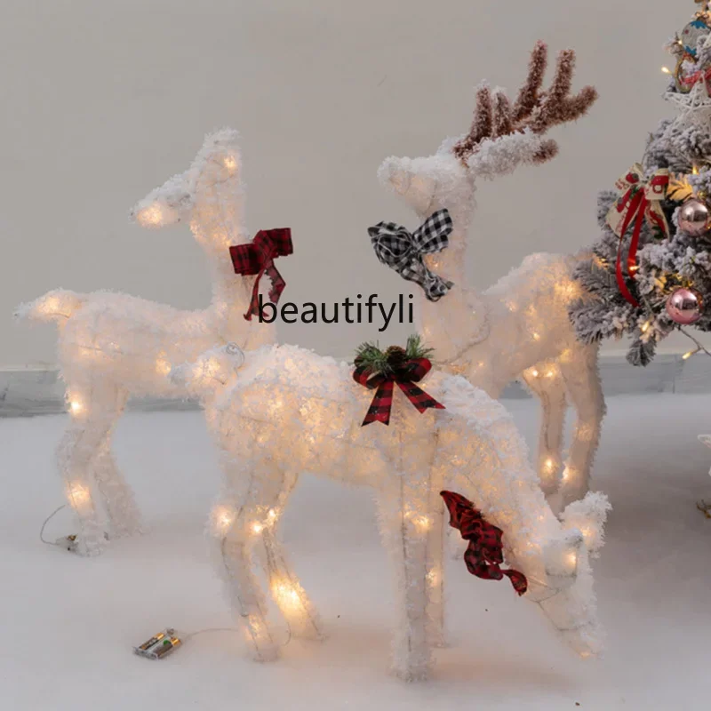 

Christmas decoration luminous elk ornament large shopping mall hotel window indoor Christmas tree ornament props