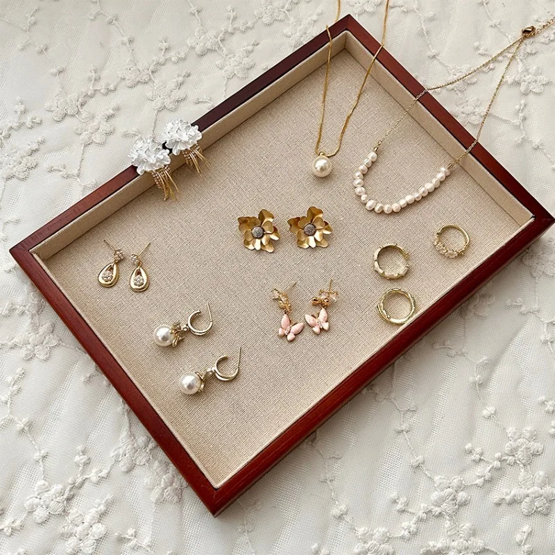 

Necklace Jewelry Showcase Tray Jeweler Earrings Displays Pallet Counter Rings Storage Salver Eardrop Jewellery Organizer Tray