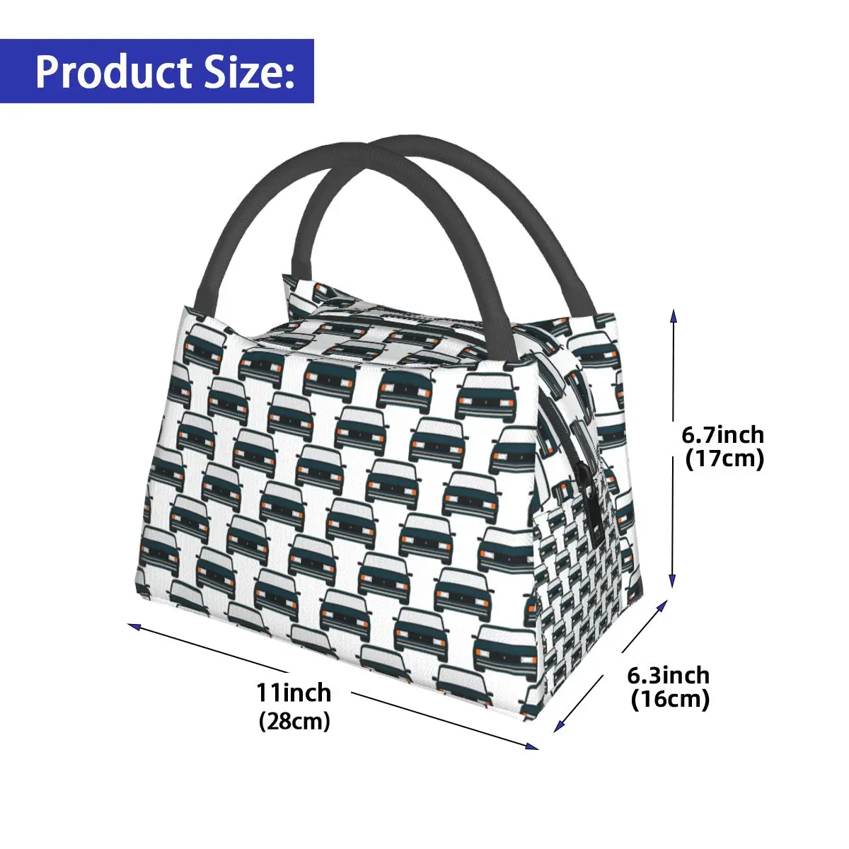 Lada VAZ 2104 2105 2107 Nova Riva Green Color Insulated Lunch Bag for Picnic Storage Food Boxes Portable Thermal Lunch Box Tote