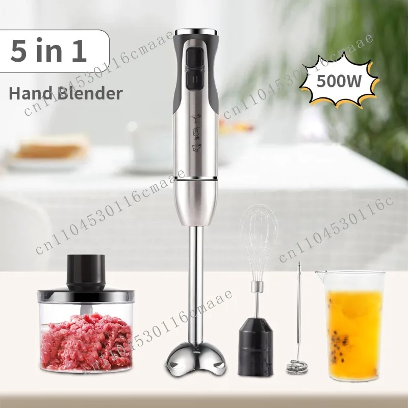 5-In-1 Household Handheld Electric Stirring Stick Supplementary Food Cooker Multifunctional Meat Grinding Egg Beater