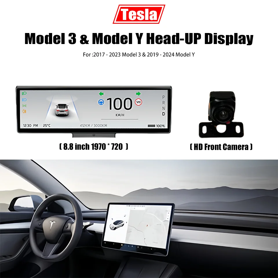 Tesla 8.8 ” Flat Panel Conversion Gauge Display Damage-Free Installation for Model 3 and Model Y Tesla model 3 & Y accessories