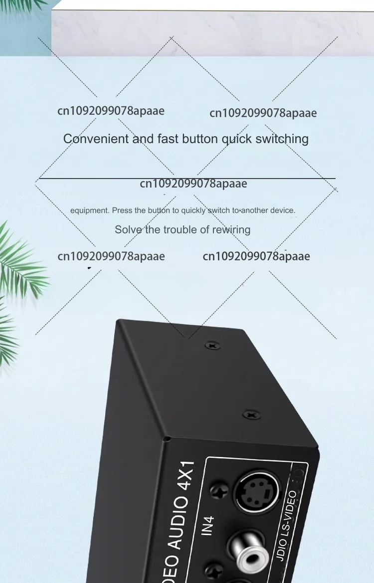 4x1 S-Video + AV Switcher 4 In 1 Out Video 720P Switcher مع 3.5mm إخراج الصوت حافظة معدنية VSSW41