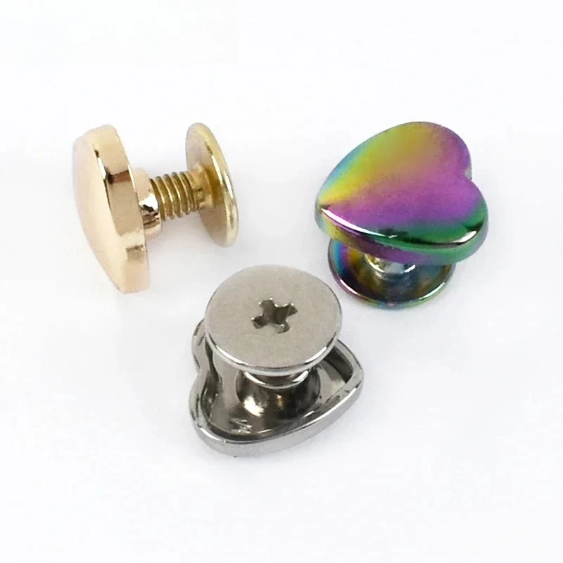 

20Pcs Meetee 8-14mm Handbag Rivet Screw Nail Buckle Bag Heart Studs Clasp Snap Hook Leather Craft Decoration Button Accessories