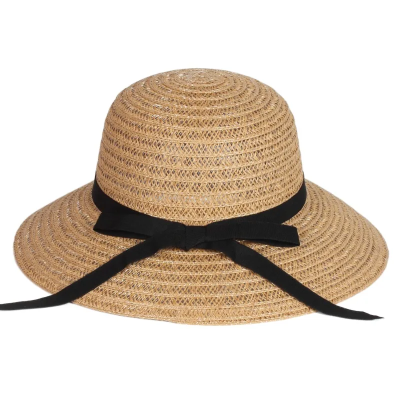 

Wholesale Japanese Fashion Design Wide Brim Summer Beach Sunshade Breathable Paper Straw Hats For Women