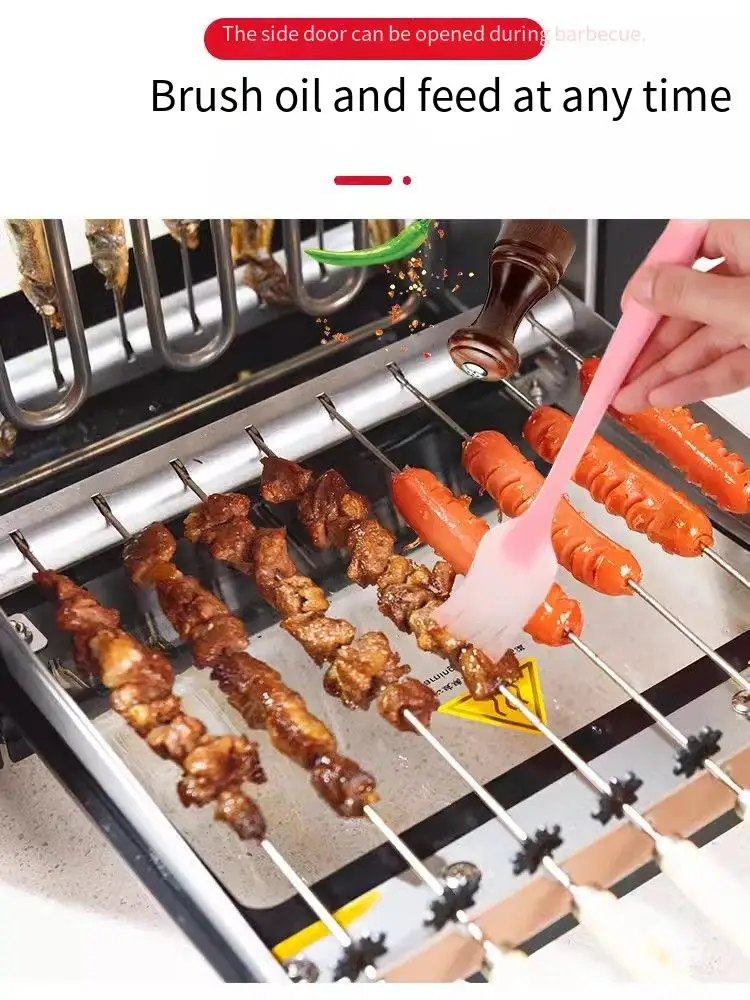 Electric Skewer Machine Household Smokeless Electric Grill Automatic Rotation Household Skewer Tool Electric Grill Barbecue Mach