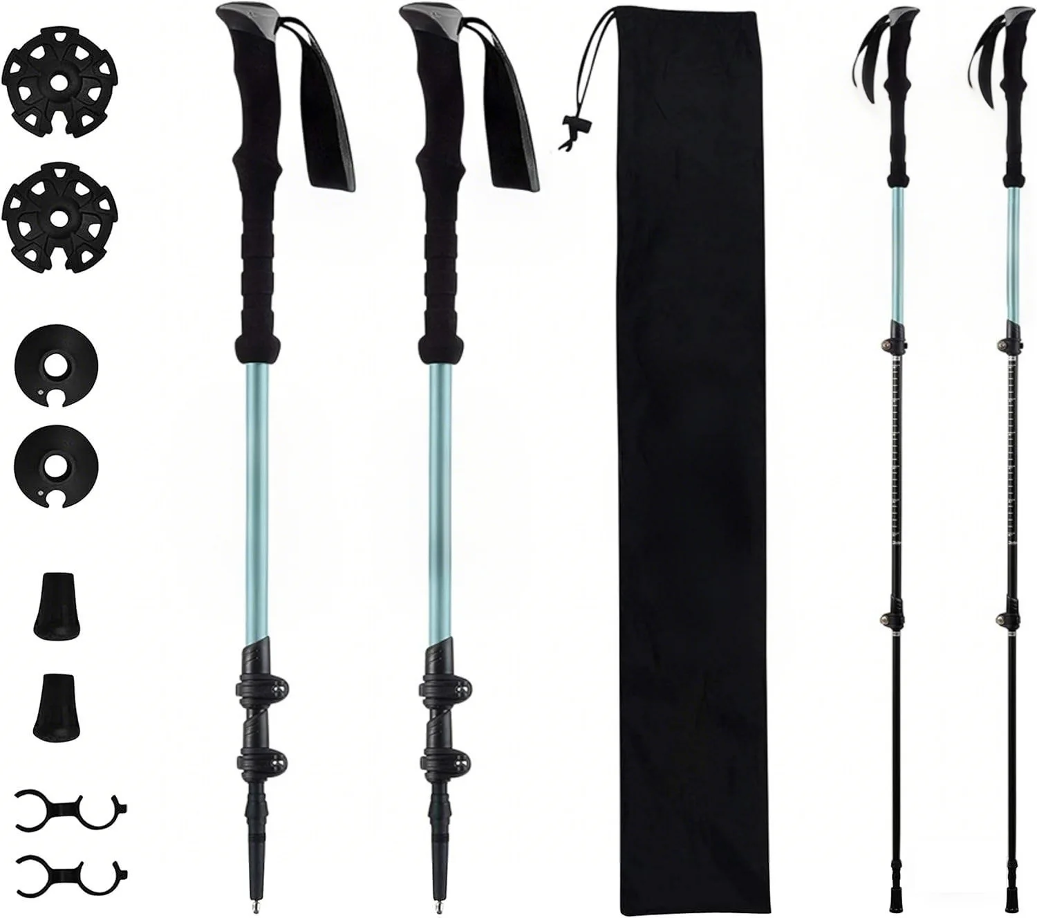 

Super Tribe Outdoor Ultralight Nordic Hiking Trekking Pole 7075 Aluminium Superb Carbon Fiber Folding Walking Sticks Cork Handle