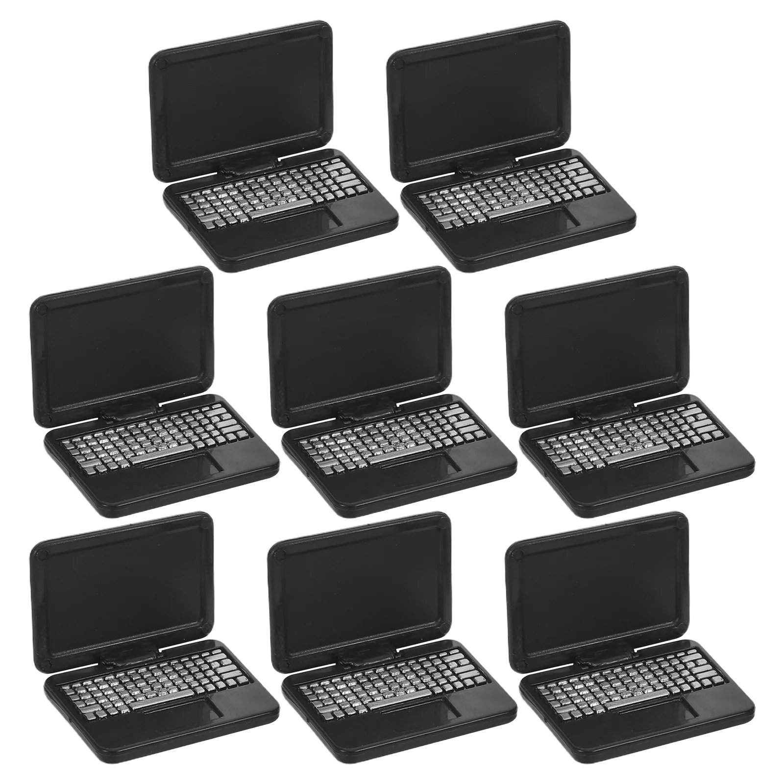 

8 Pcs Dollhouse Computer Miniature Laptop Toy Model Notebook Furniture Plastic Kids Child Accessories