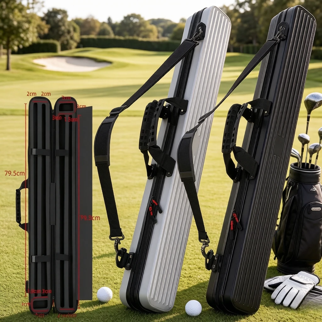 90cm Hard Protective Pool Cue Case Lightweight Large Capacity Billiard Stick Holder For 1- 2 Cues With Comfortable Grip