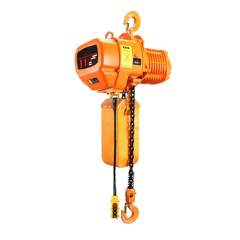 Polipasto de cadena eléctrico portátil, grúa fija de cadena única, Industrial, 220V/1100W/1500W
