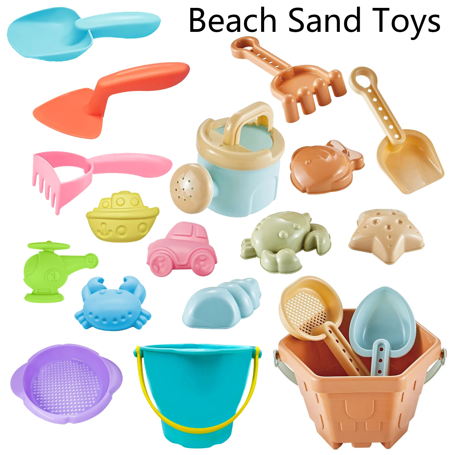 Baby Beach Toys Children Outdoor Summer Sand Play Set Infants Digging SandPlastic Shovels Buckets Water Play Beach Toys for Kids