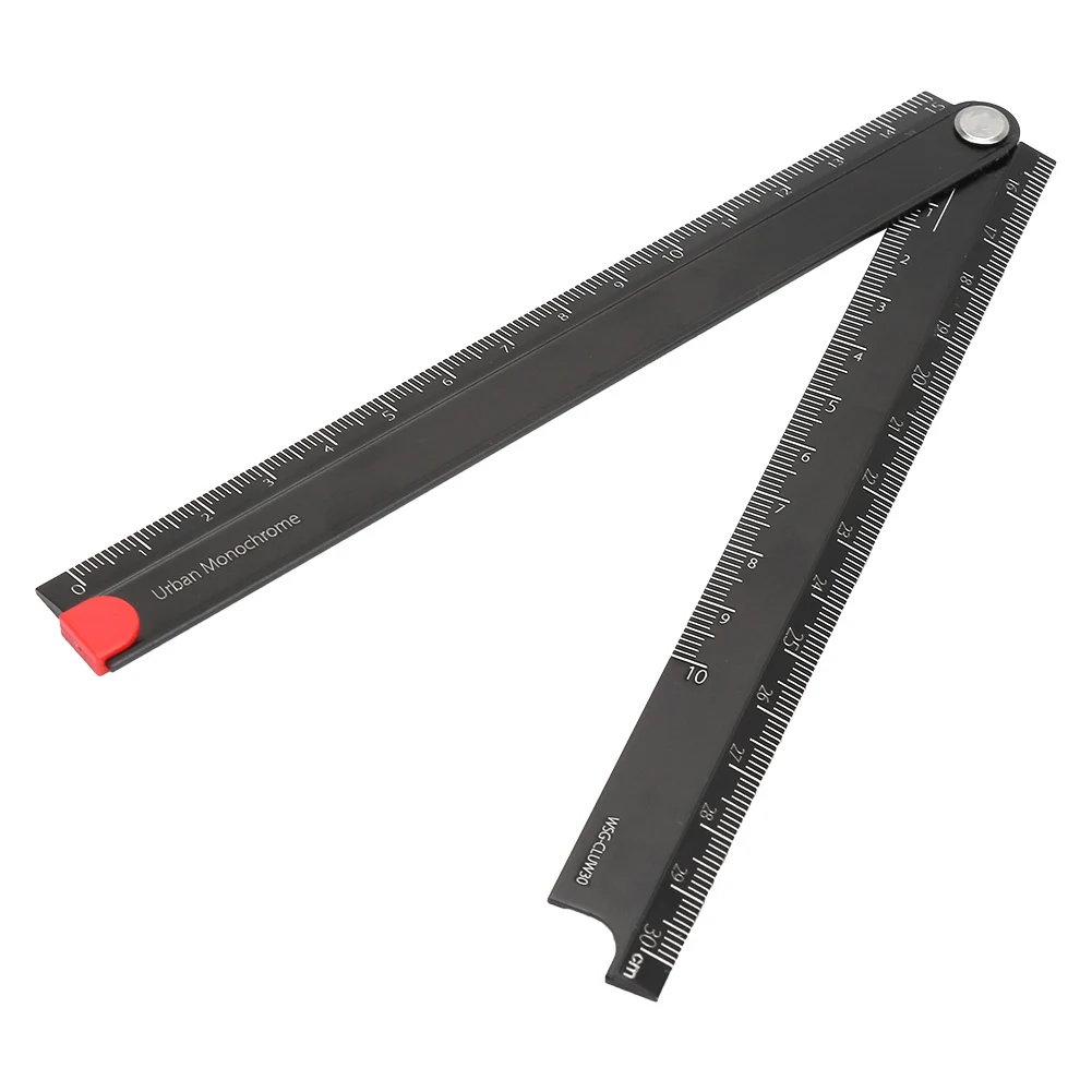 Portable Rulers Folding Aluminum Alloy Ruler 0-300mm Ruler Simple 90° Folding Metal Stationery Rule Folding Ruler