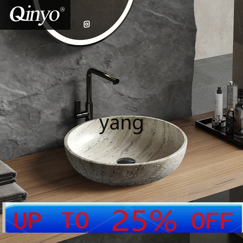 

LTT medieval wind platform bowl-shaped wash basin creative travertine wash basin