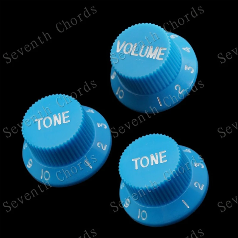4 Stück Grüne Blaue Rote Rosa Farbige E-Gitarren-Drehknöpfe Potentiometer-Kappen Lautstärke-Ton Musikinstrument Zubehörteile – Detail 17