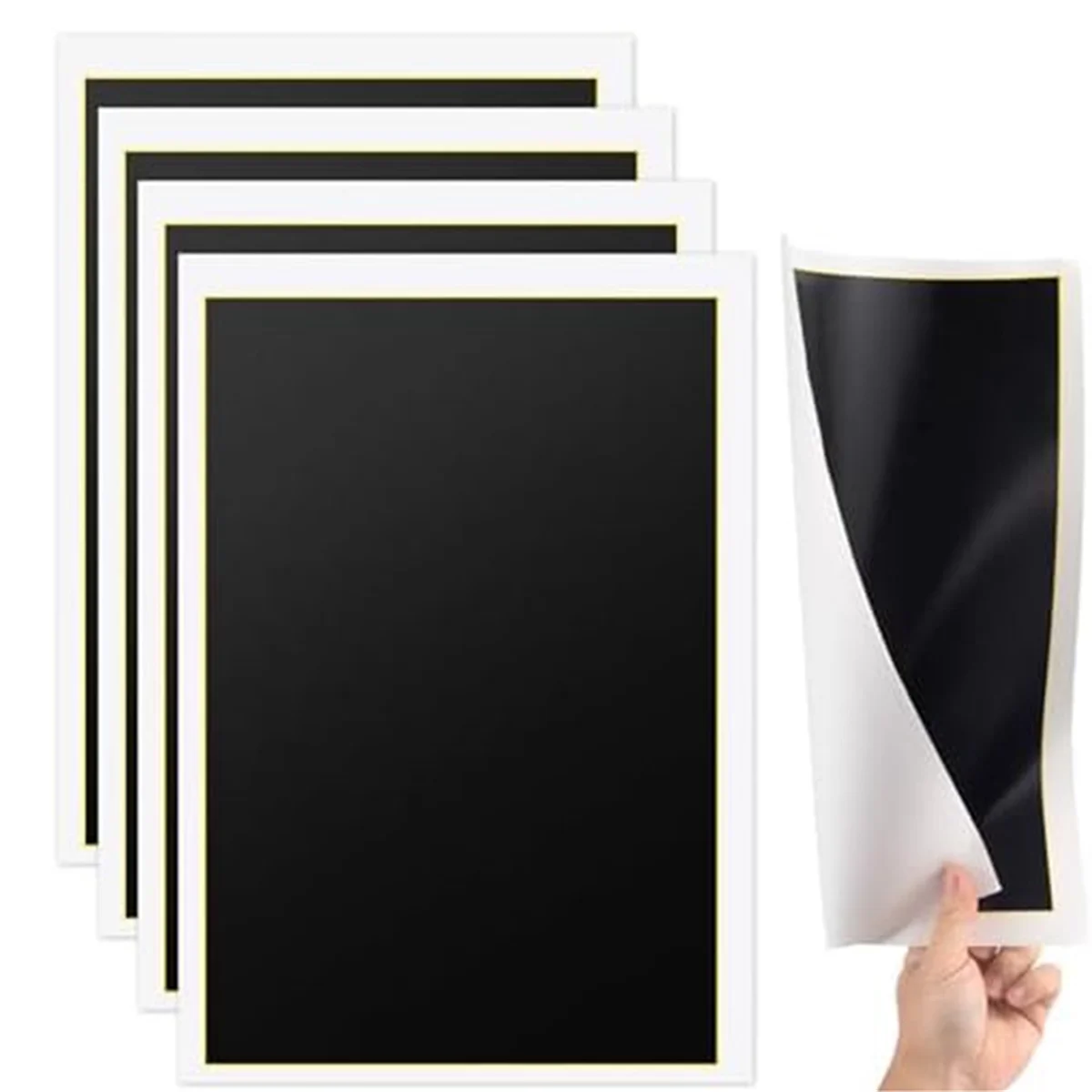 A76I 4 Sheets Laser Engraving Marking Paper, 15.35x10.63Inch Laser Color Engraving Paper (Black, 39x27cm)