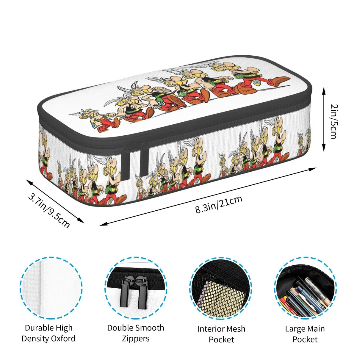 Piórnik Asterix i Obelix Dogmatix dla Ucznia Szkoły Pudełko na Długopisy Torba na Ołówki Artykuły Papiernicze Organizer na Długopisy