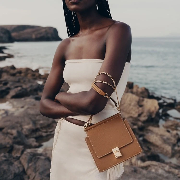 حقيبة يد نسائية محمولة باليد رقم سبعة حقيبة نسائية صغيرة من جلد البقر للأميرة للنساء هدية للفتيات