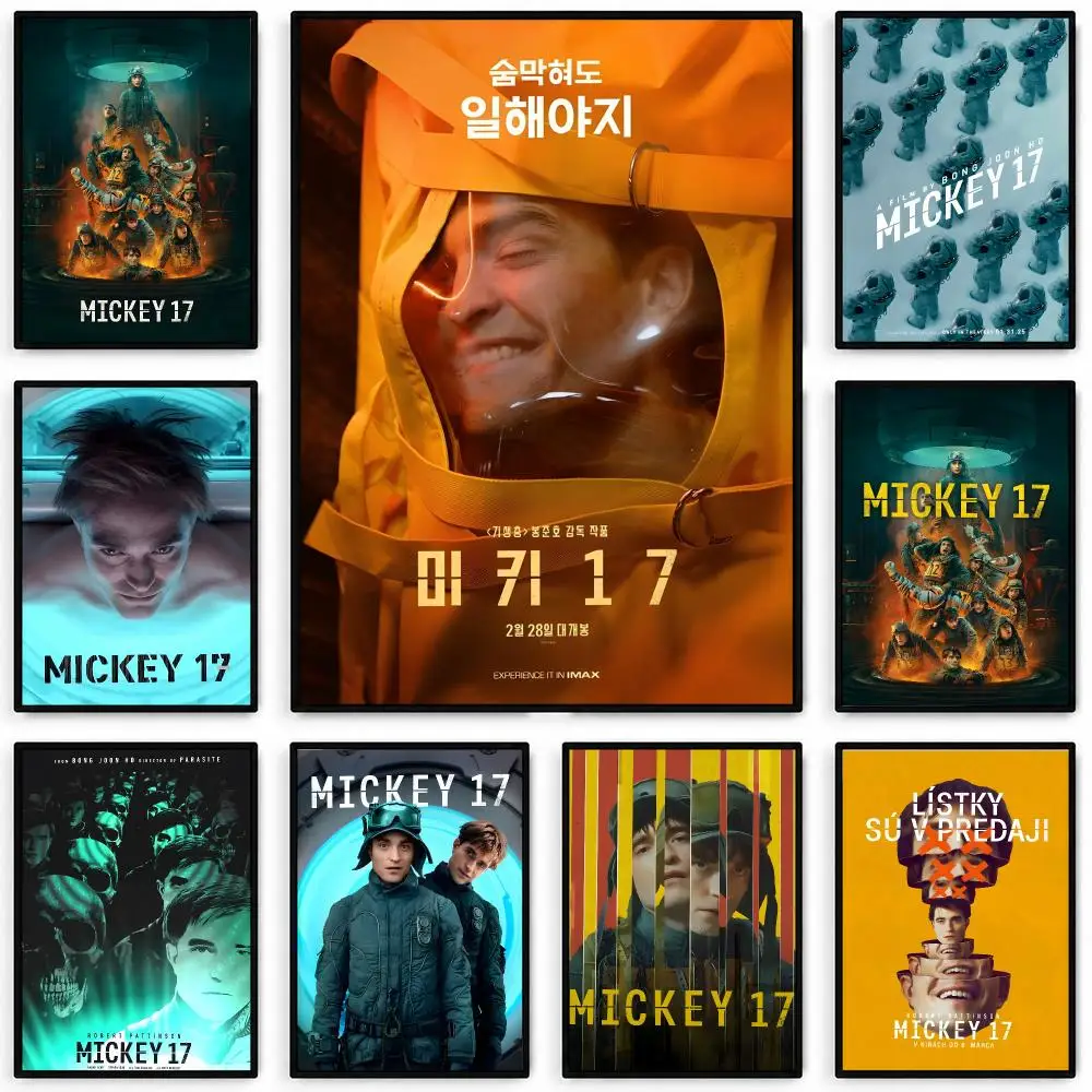 Sci-Fi Movie Mickey 17 Poster Waterproof Self-adhesive Stickers, Coffee Dorm Bedroom Wall Decals, Gift