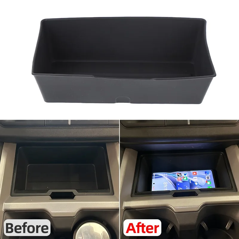 

Black Center Console Storage Box Silicone Mat Pad Tray For Land Rover Defender 2025+ Car Interior Accessories