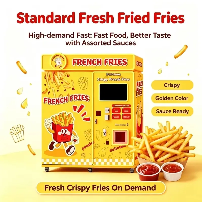 Crispy French Fries Making Automatic Vending Kiosk Commercial French Fries Vending Machine for Retail Custom