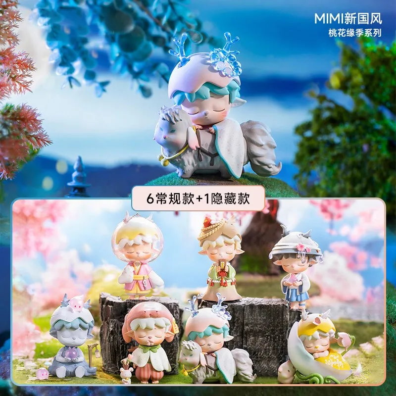 Cute Anime Figure Gift Surprise Box Original MIMI Peach Blossoms Series Blind Box Toys Model Confirm Style