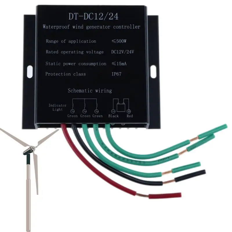 Wind Turbine Controller DC15-30V 500W Wind Turbine Generator Waterproof Universal Wind Turbines Generator Charge Controller