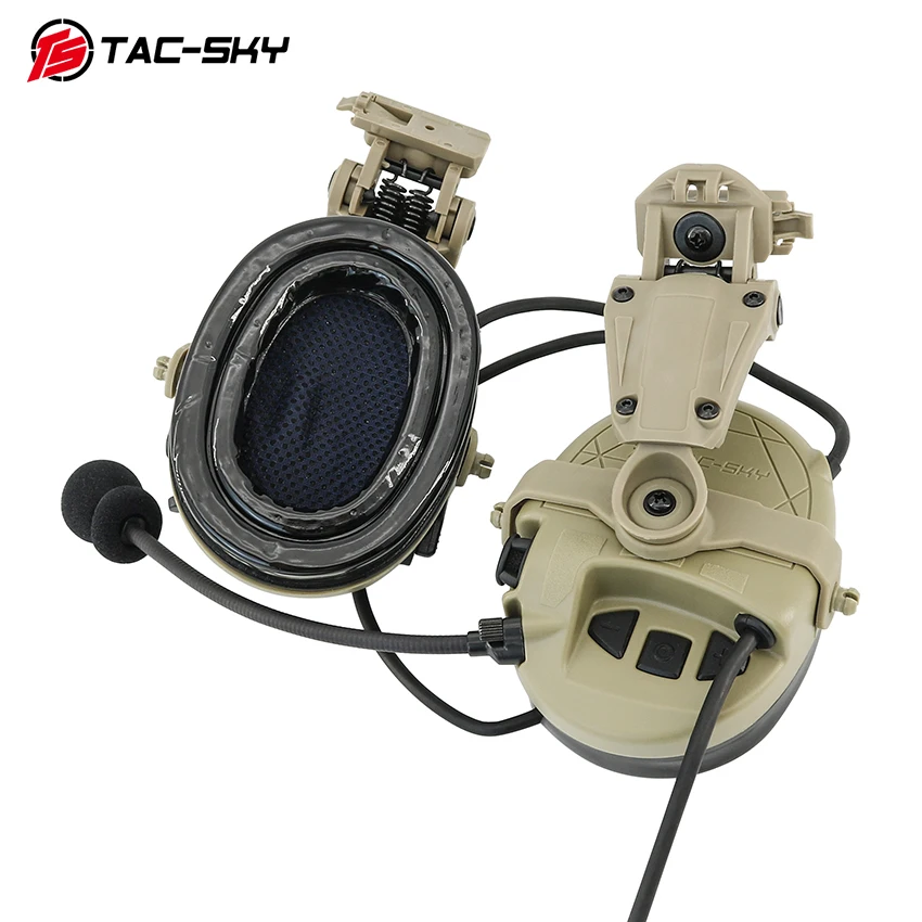 TAC-SKY Electronic Shooting Ear Muffs, Outdoor Hunting Tactical Headphones, TAC-303 Hearing Protection, Walkie-Talkie Headset
