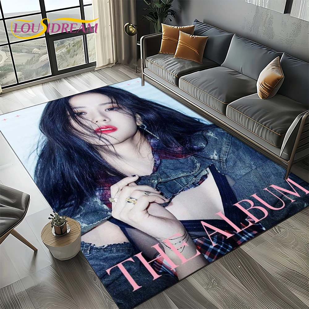 2025 New Kpop Kim Jisoo Beauty Star Carpet Rug for Home Living Room Bedroom Sofa Doormat Decor,kids Area Rug Non-slip Floor Mat