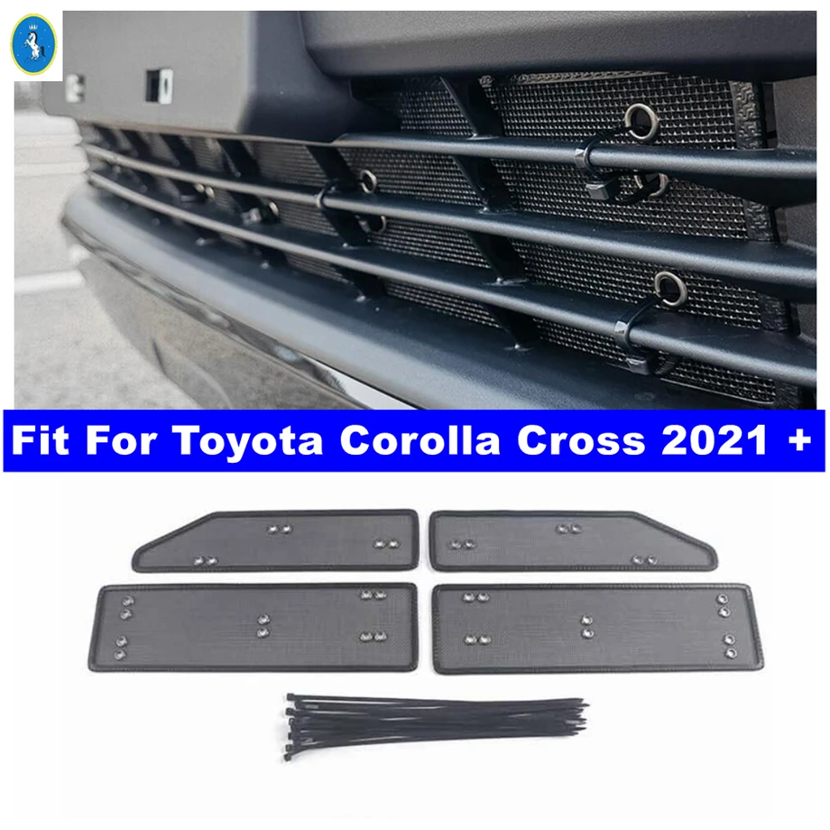 Metal Car Accessories Front Grille Insert Net Insect Screening Mesh Cover Trim Protection For Toyota Corolla Cross 2021 - 2024