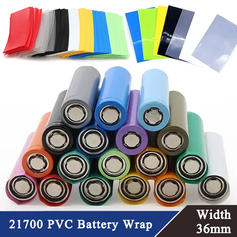 25 ~ 2000pcs 21700 Lipo Battery Wrap tubo termoretraibile in PVC 78x36mm tubo termoretraibile pretagliato protegge il coperchio del tubo per le