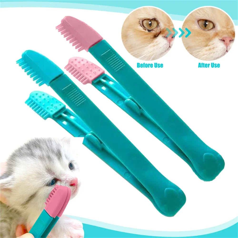 

Dog Cat Cleaning Supplies Soft Pet Eye Rub Handheld Cats Tear Stains Brush Eye Care Pets Cleaning Grooming Tools Cat Accessories