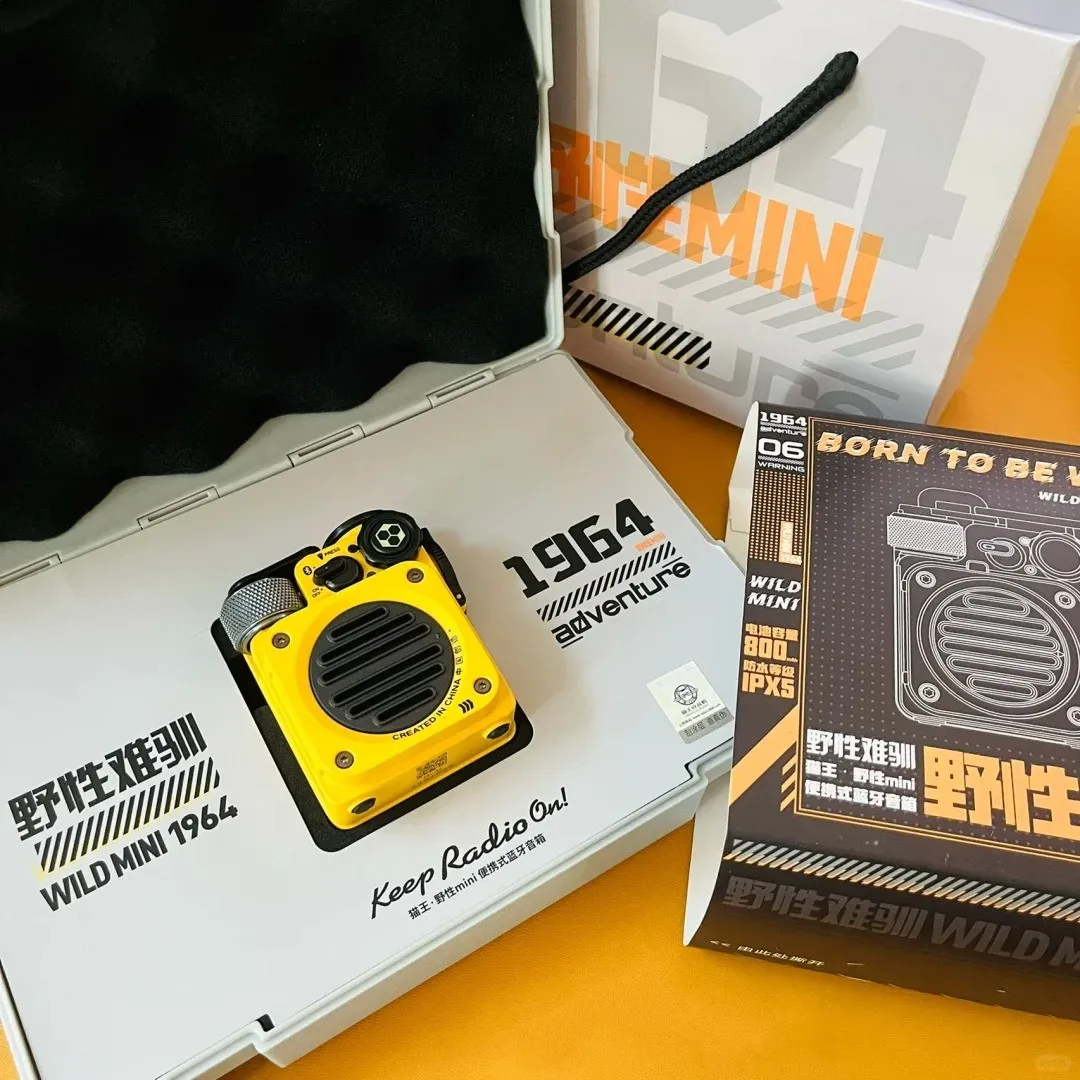 MUZEN XOG дикая мини Bluetooth-колонка, желтая FM-радио, внешняя портативная беспроводная умная металлическая колонка