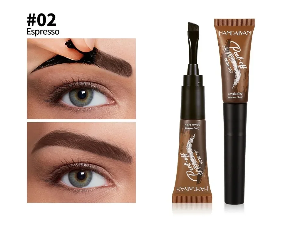 5-Farben Peel-Off Augenbrauen-Gel mit Bürstenkopf, Semi-Permanente Augenbrauenfarbe, Wasserfest, Langanhaltend, Tattoo-Effekt, Peel-Off Augenbrauen-Gel-Farbe, Augenbrauen-Make-up – Detail 11