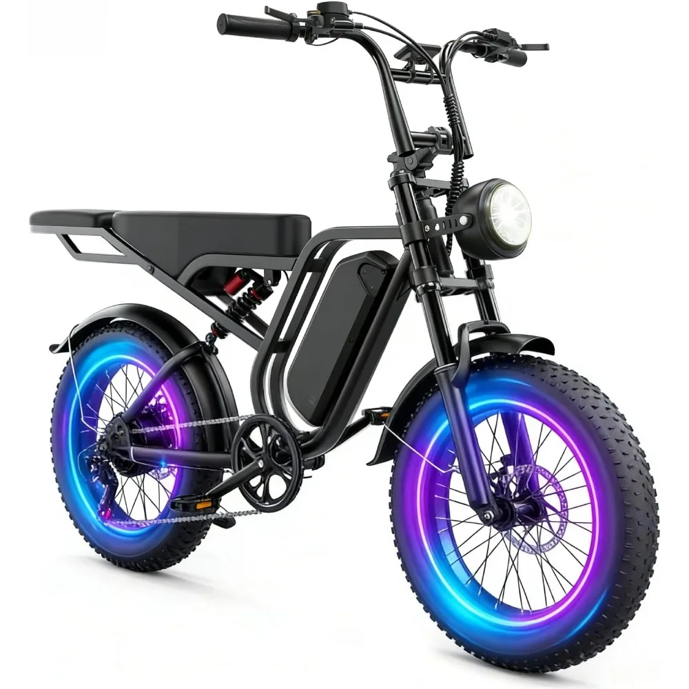 

Электрический велосипед для взрослых с пиковым бесщеточным двигателем мощностью 1500 Вт, съемная батарея 48 В, 15 Ач, двойная подвеска и нитки