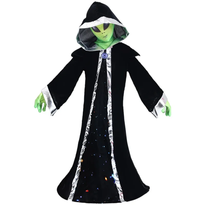 Costume extraterrestre du seigneur effrayant pour enfants, paupières de la fête d'Halloween, espace profond, exclusif Memune