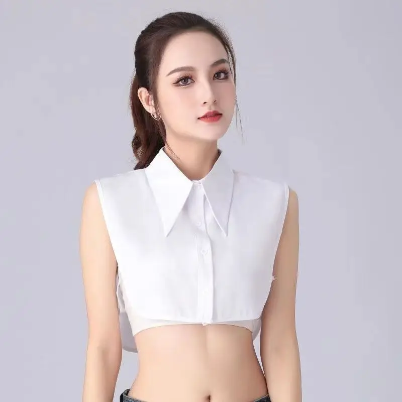 2024 New Fake Collar For Shirt White Elegant Collars Solid Shirt Lapel Blouse Top Men Women White Girls Top Clothes DropShipping