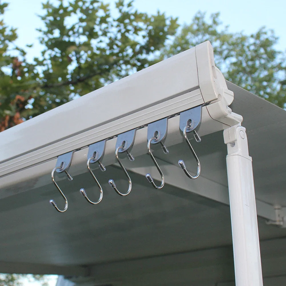 

8Pcs RV Awning Light Clip Steel Lights Camping Awning Hangers Clothes Party Lights Hanger RV Caravan Camper Accessories