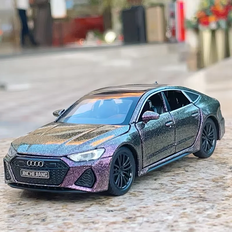 Diecast 1:32 Audi RS7 Sportback Alloy Car Model Sound Light Die Cast Metal Toy Vehicle Boy Birthday Gift Collection Miniature