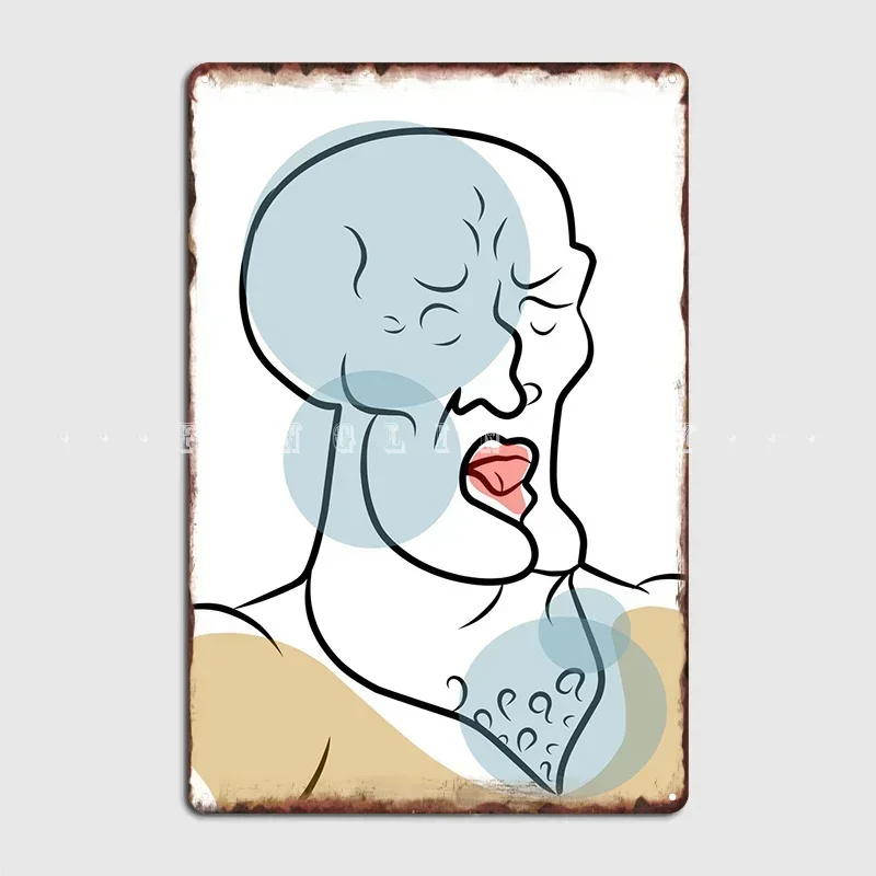 Squidward Handsome Metal Sign Club Pub Garage Design Mural Painting Tin Sign Posters