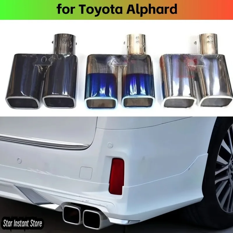 

Stainless Steel Dual Outlet Exhaust Tips for Toyota Alphard, Performance Muffler Upgrade, Automotive Modification Accessory