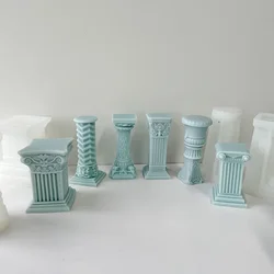 Roman Column Silicone Mold DIY Ornaments Home Decoration Micro Landscape Candle Mold