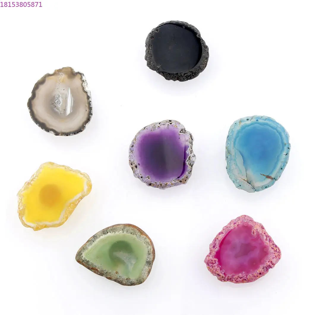 Light luxury natural ore creative agate brass drawer small handle
