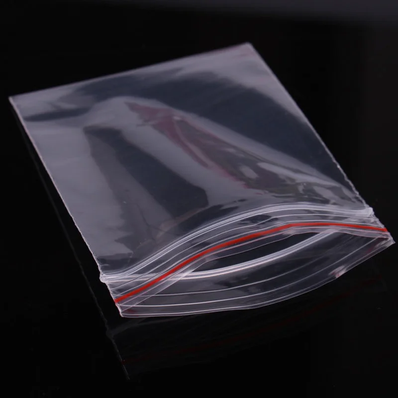 100pcs Zip lock plastic bags reusable transparent Zipper self-sealing bags food preservation storage bags jewelry packaging bags