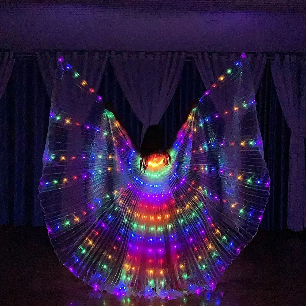 

LED Wings Belly Dance Performance Fluorescent Butterfly Isis Wings Prop Shining Light Carnival Costumes Accessories for Adult